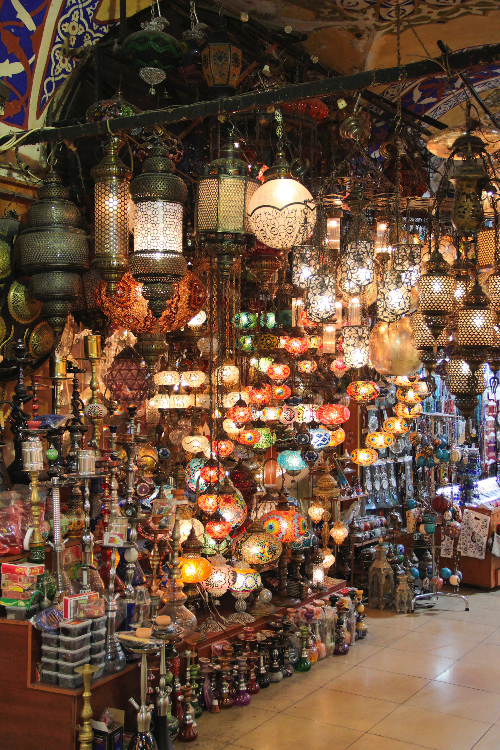Colorful lanterns at Istanbul Grand Bazaar