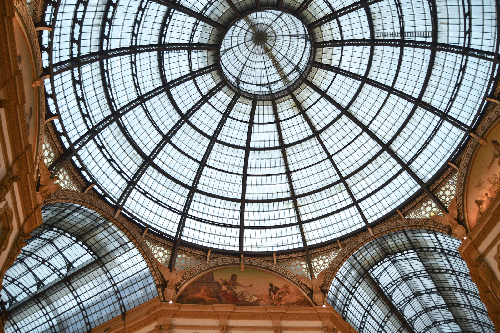Interior of Galleria Vittorio Emanuele II in Milan