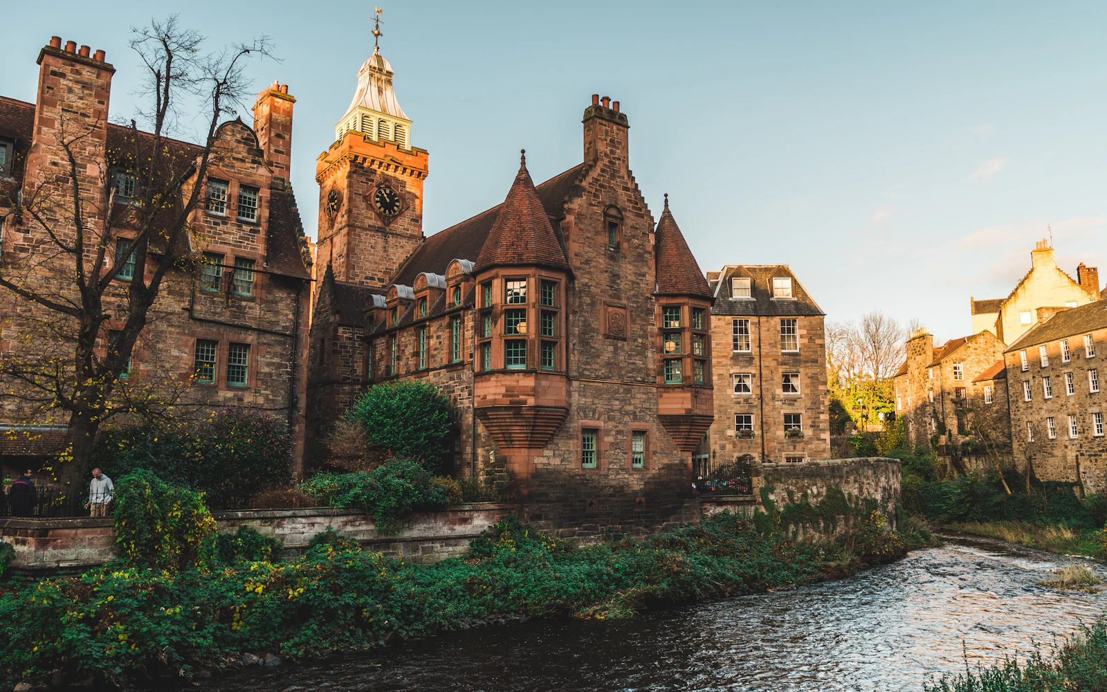Dean Village by the river in Edinburgh