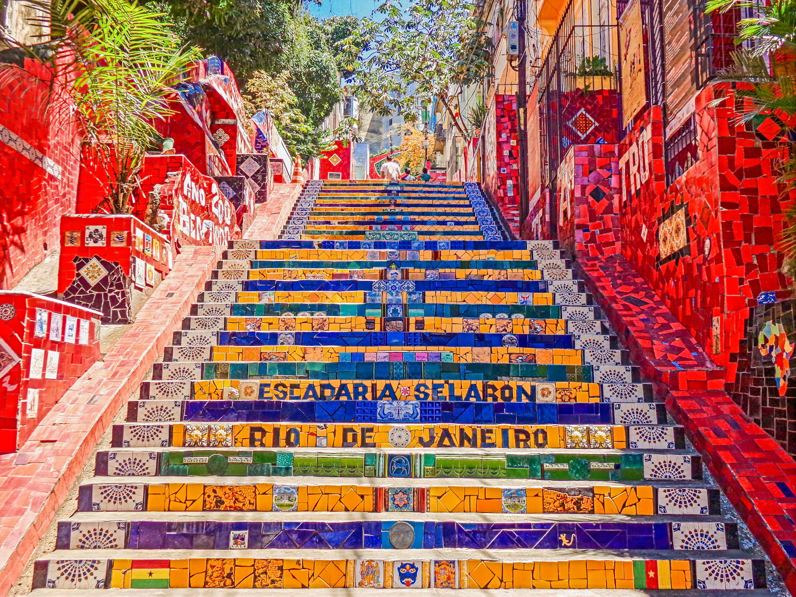 Selarón Steps covered in colorful tiles in Rio de Janeiro