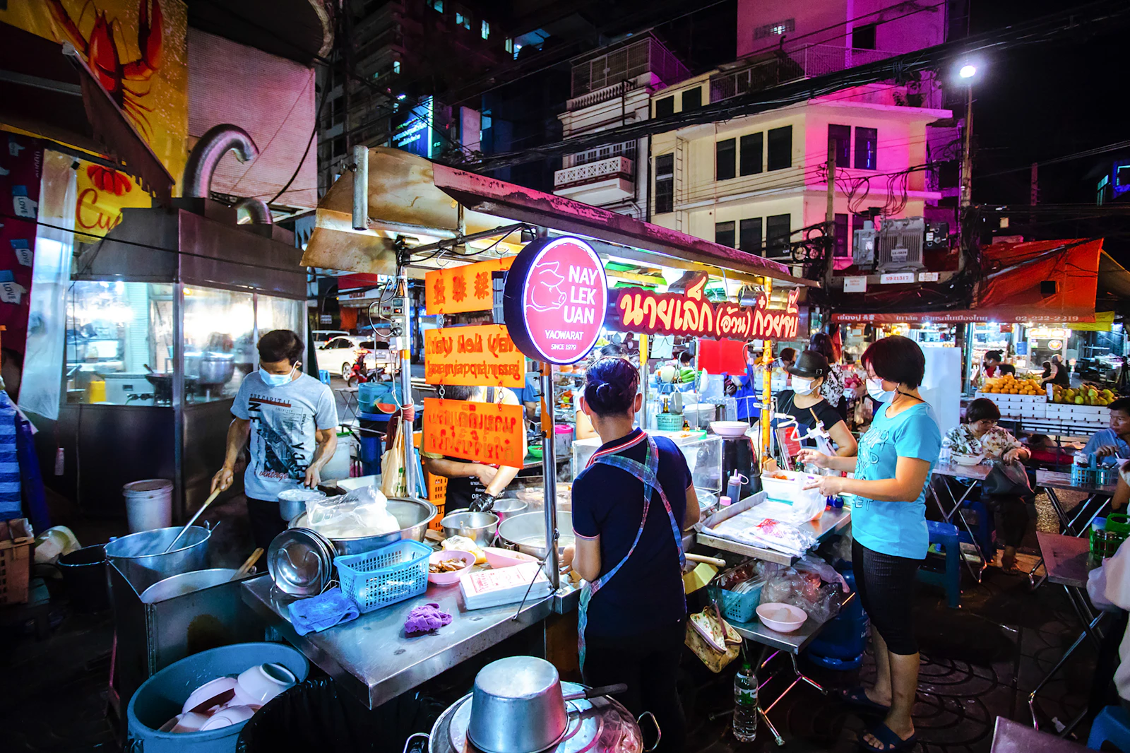 Street food stall in Bangkok Chinatown