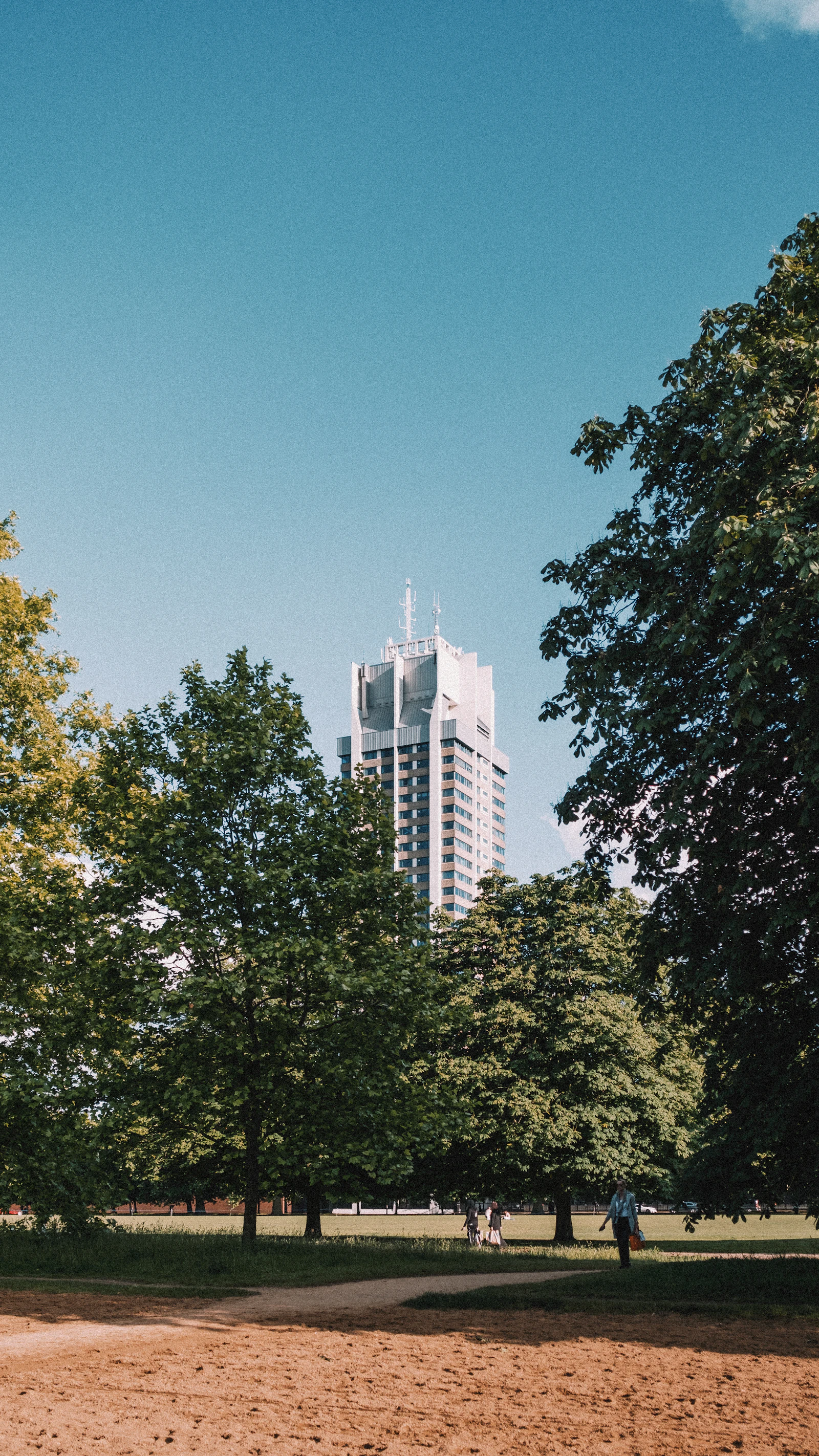 Hyde Park with London skyline in the background