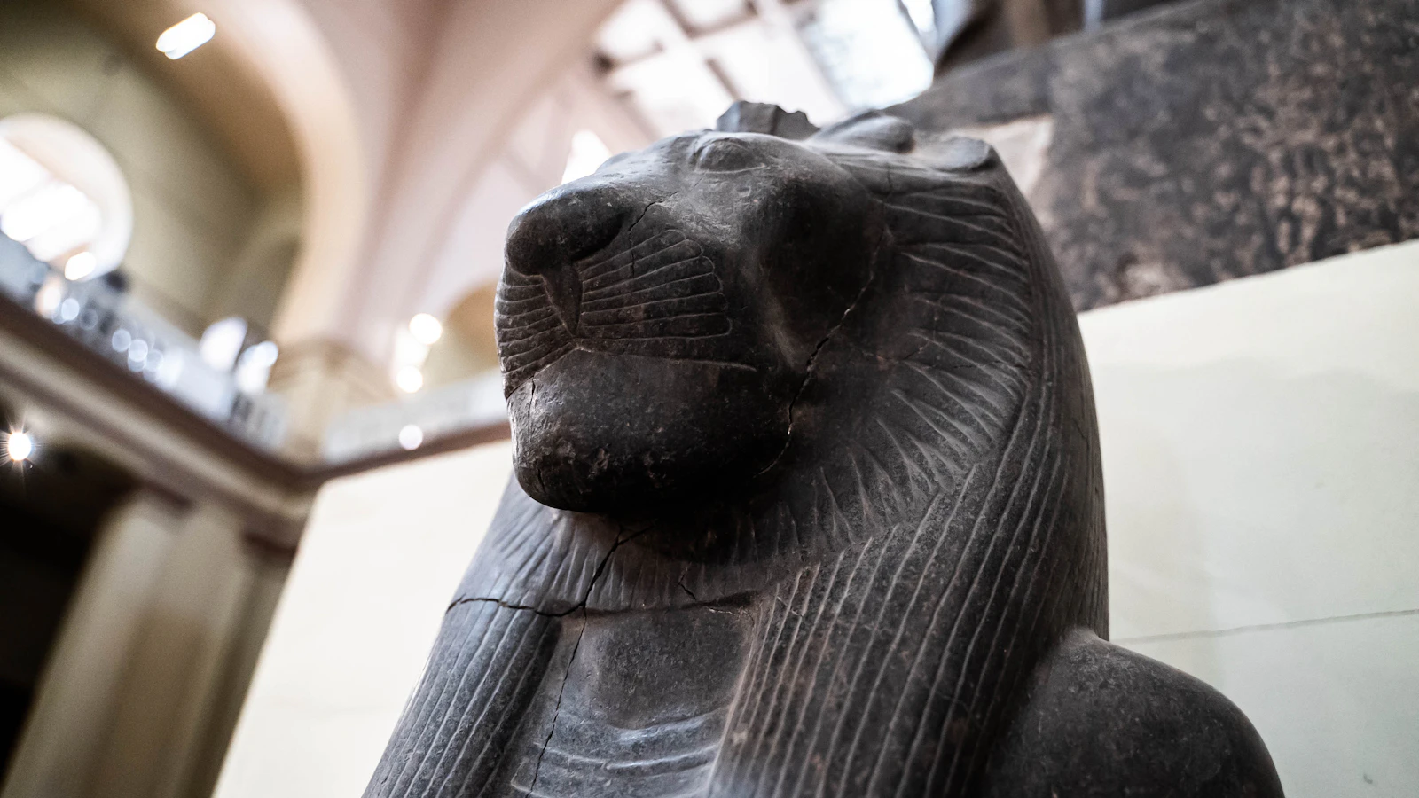 Statue on display in the Grand Egyptian Museum