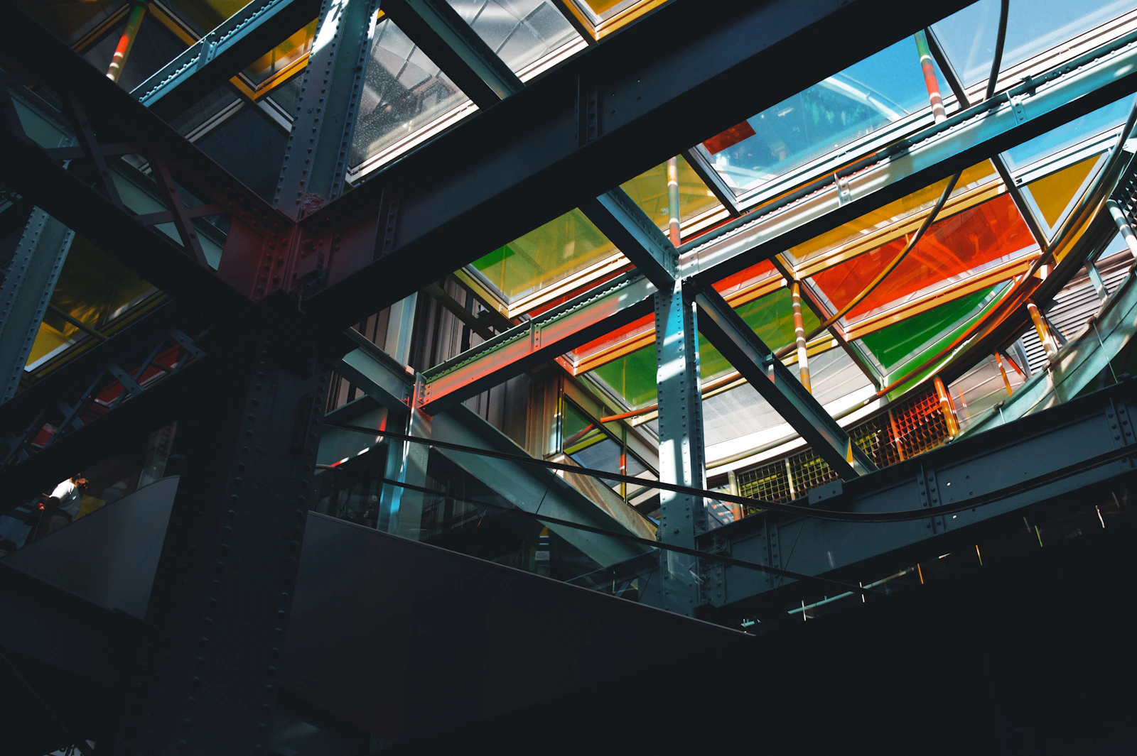 Glass ceiling inside the Guinness Storehouse in Dublin