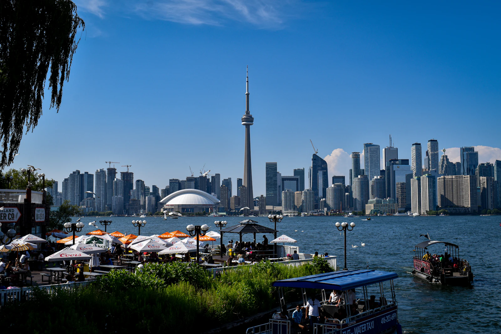 Toronto waterfront and skyline viewed from across the harbour