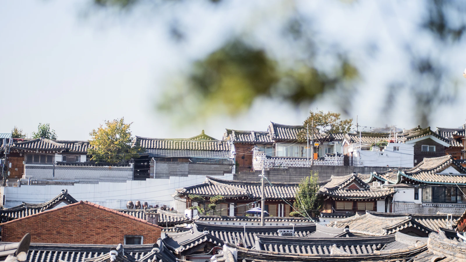 Traditional Korean rooftops in Bukchon Hanok Village, Seoul