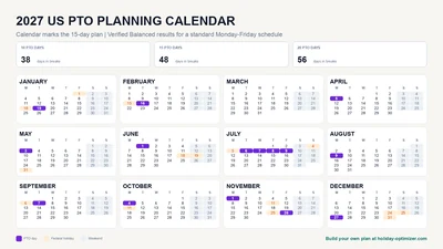 Maximize PTO in 2027: Turn 15 PTO Days Into 48 Days Off